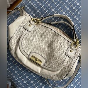 Coach Mid Sized Satchel Bag - white